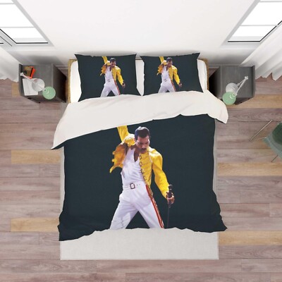 3D Freddie Mercury Quilt Cover Set Bettbezug Bettwäsche Kissenbezüge