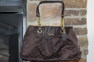 coach purse with gold chain