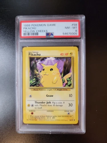 Pikachu Base Yellow Cheeks PSA 8 Polemon WoTC