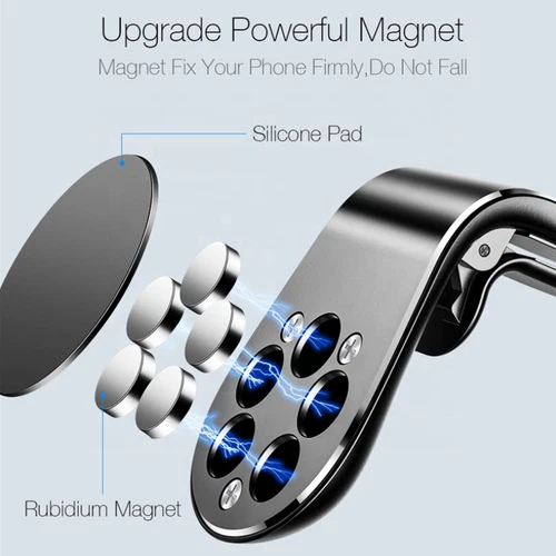 Magnet Handyhalterung Auto Lüftung Universal Aluminium 360°stabil KFZ Smartphone - Bild 9 von 10