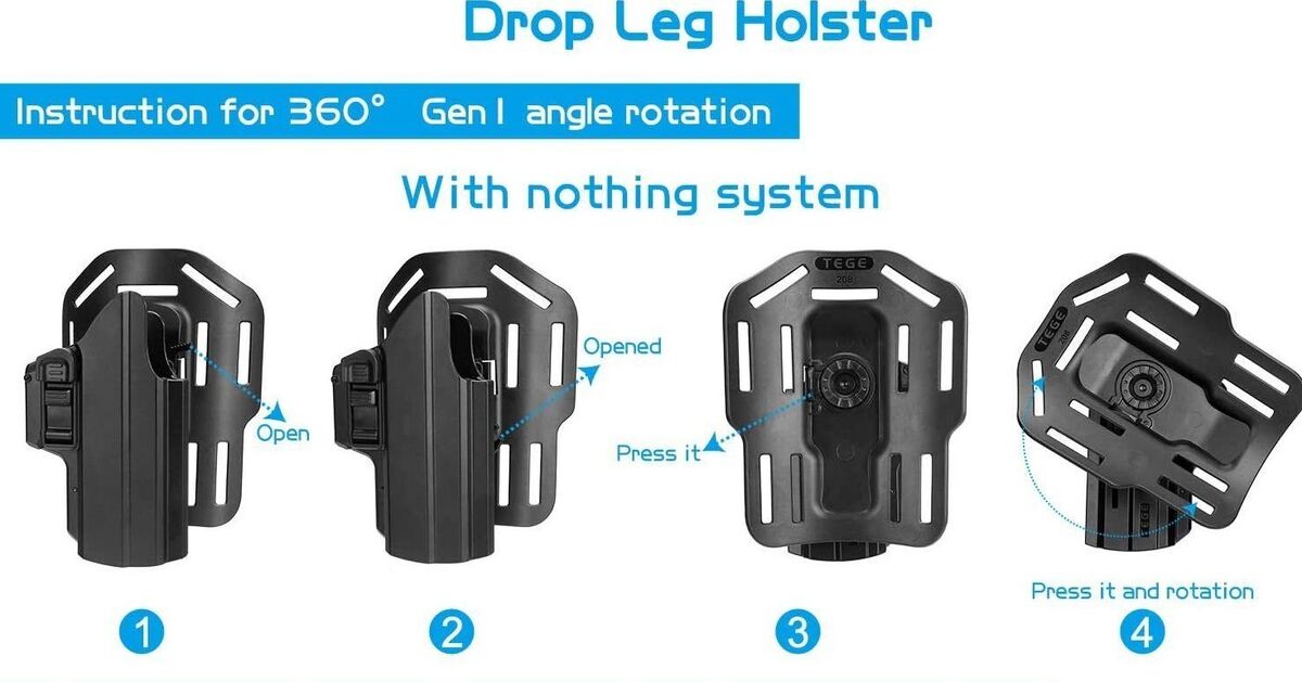 Universal OWB Drop Leg Holster fits Glock 17 19 19X 45, S&W M&P