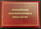 British Royal Mint UK Gold Sovereign Proof 3 Coin Box - NO COIN BOX ONLY