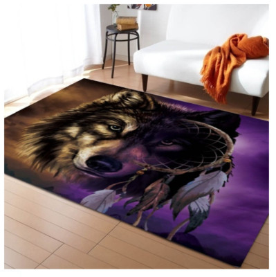 3D She Wolf Dream Catcher Non Slip Rug Carpet 80 x 160CM Elegant