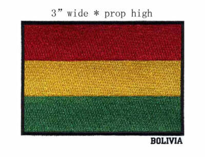 BOLIVIA FLAG COUNTRY IRON-ON PATCH CREST BADGE 3 X 2.1 INCH 2217