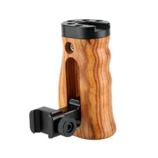 NICEYRIG Camera Nato Wooden Grip DSLR Handle for Camera Cage Rig NATO Rail Clamp