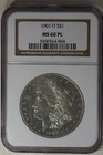 1901-O  $1  NGC  MS60 PL   Morgan Silver Dollar, Miss Liberty Head Dollar.