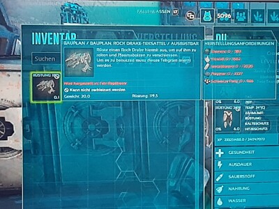 Ark Xbox Official Tek Rock Drake saddle 119,5 Armor blueprint