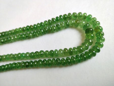 Natural Green Garnet Tsavorite loose Beads rondelles 2 strand set light green