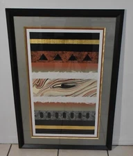 Dean Hayes, "At the Gate", Original Abstract Mixed Media, Signed ,Framed 46"x32"