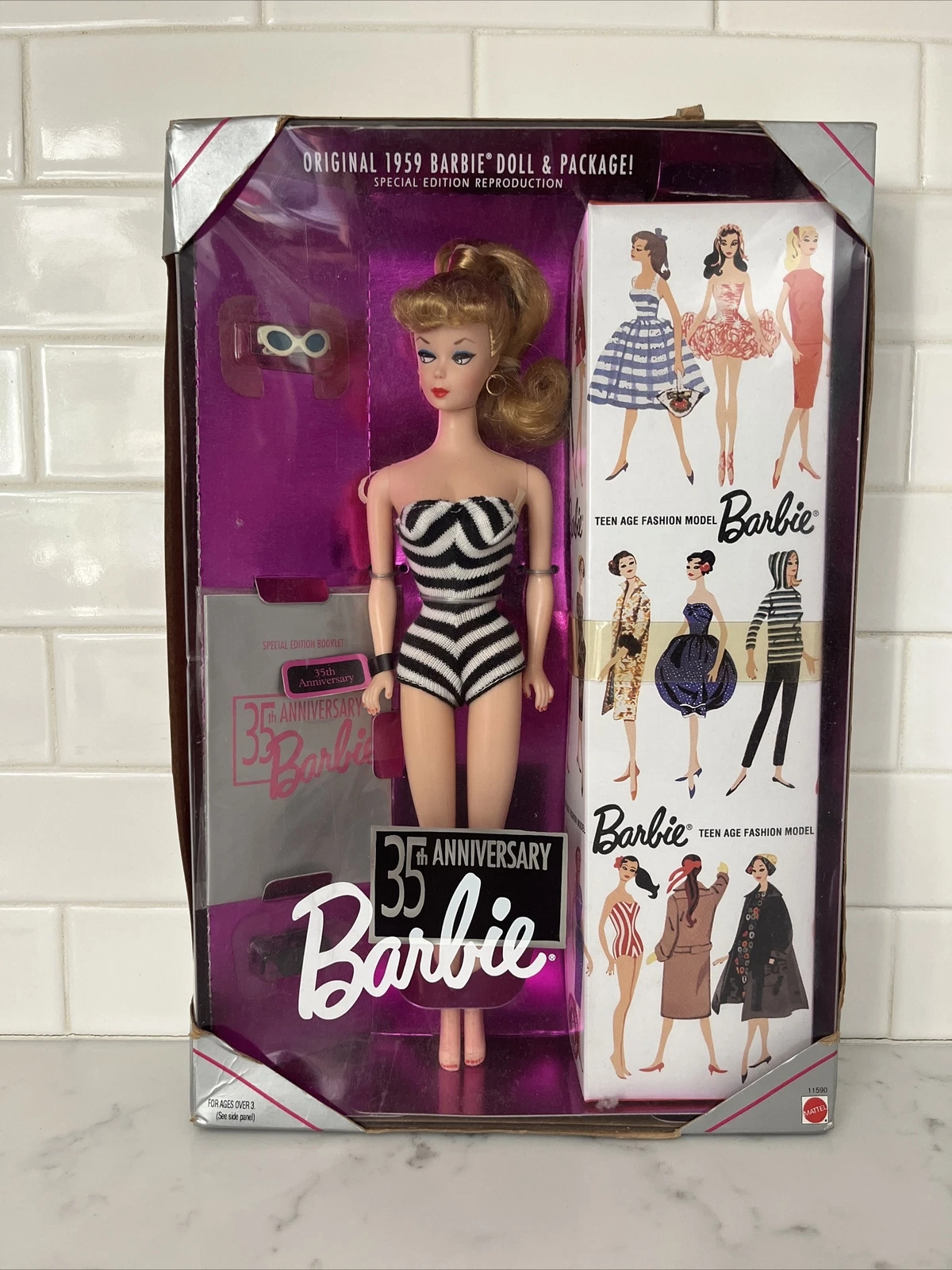 35th Anniversary Blonde 1993 Barbie Doll New in Box Vintage Mattel Toy - Picture 1 of 3