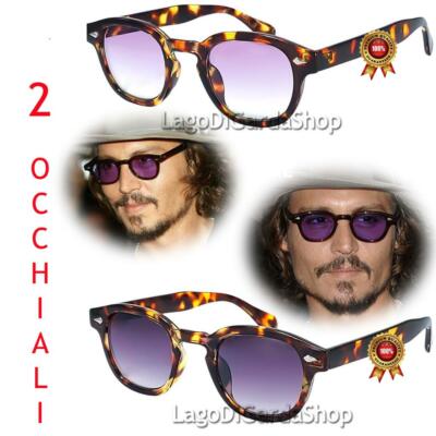 2 PAAR SONNENBRILLEN Herren Johnny DEPP TONY STARK FLECKIG MOSKOT STIL VINTAGE