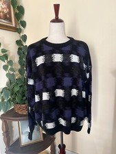 Protege by Tag Vintage Black Purple Crewneck Sweater sz XL