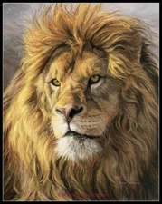 Portrait of Lion - DIY Chart Counted Cross Stitch Patterns Needlework DMC Color 