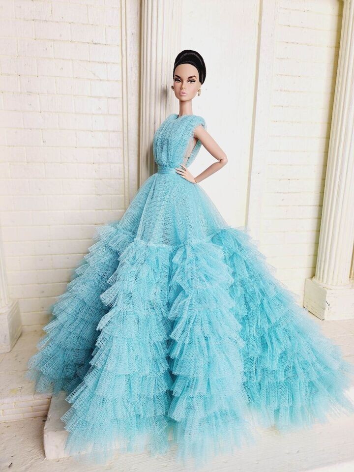 Gown Outfit Dress new for dolls Fashion Royalty barbie model silk stone  new124 | eBay