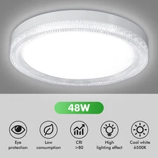 48W LED Ceiling Down Light 6500K Thin Flush Mount Kitchen Lamp Home Fixture NEW