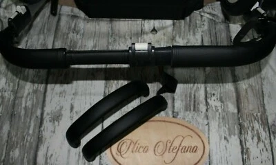 HANDMADE Bugaboo Donkey 1 custom faux leather handle and 2x bumper bar covers black