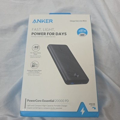 Anker PowerCore Essential 20K mAh 20W PD USB-C Portable Battery Charger (CAX)