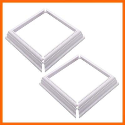 True 4 * 4inch 2 Packs Split Style Vinyl Fence Post Skirt/White Color PVC Pos...