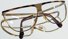 Vintage LAURA BIAGIOTTI eyeglasses V89 63E NEW metal Gold - Tortoise 60-08-135