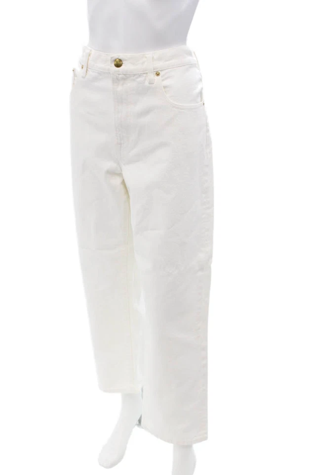 Tory Burch Women White High Rise Cropped Ankle Pants Size 31 - Image 2 of 4