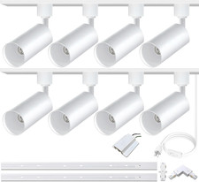 GU10 LED Track Lighting Kit with 8 Spotlights 2 H Rails, Bulbs Not Included