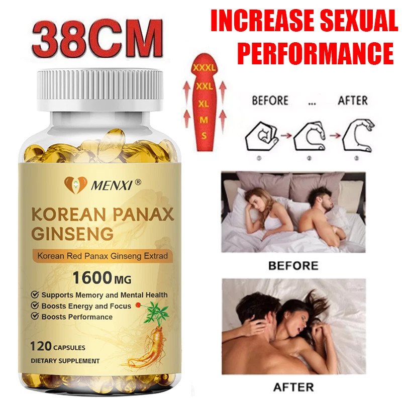 Coreano Rojo Panax Ginseng 1600mg 120 Cápsulas Energía/Resistencia/Memoria/Sexo Drive