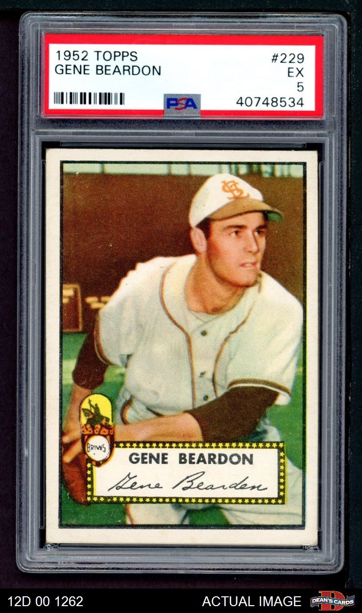 1952 Topps #229 Gene Bearden Browns PSA 5 - EX