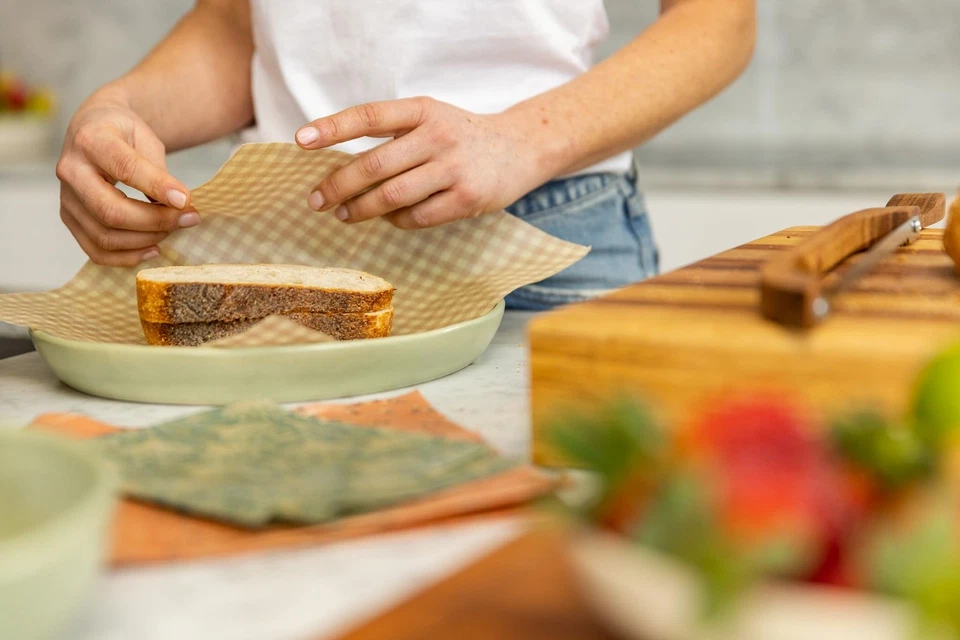 Envolturas de cera de abejas reutilizables para alimentos | Paquete de 7 | Ecológicas, orgánicas, biodegradables... Foto 4 de 4