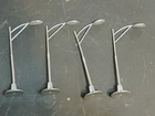 RARE NM MARX #5980 SEARS SHOPPING CENTER SET OF 4 GRAY STREET LIGHT POLES