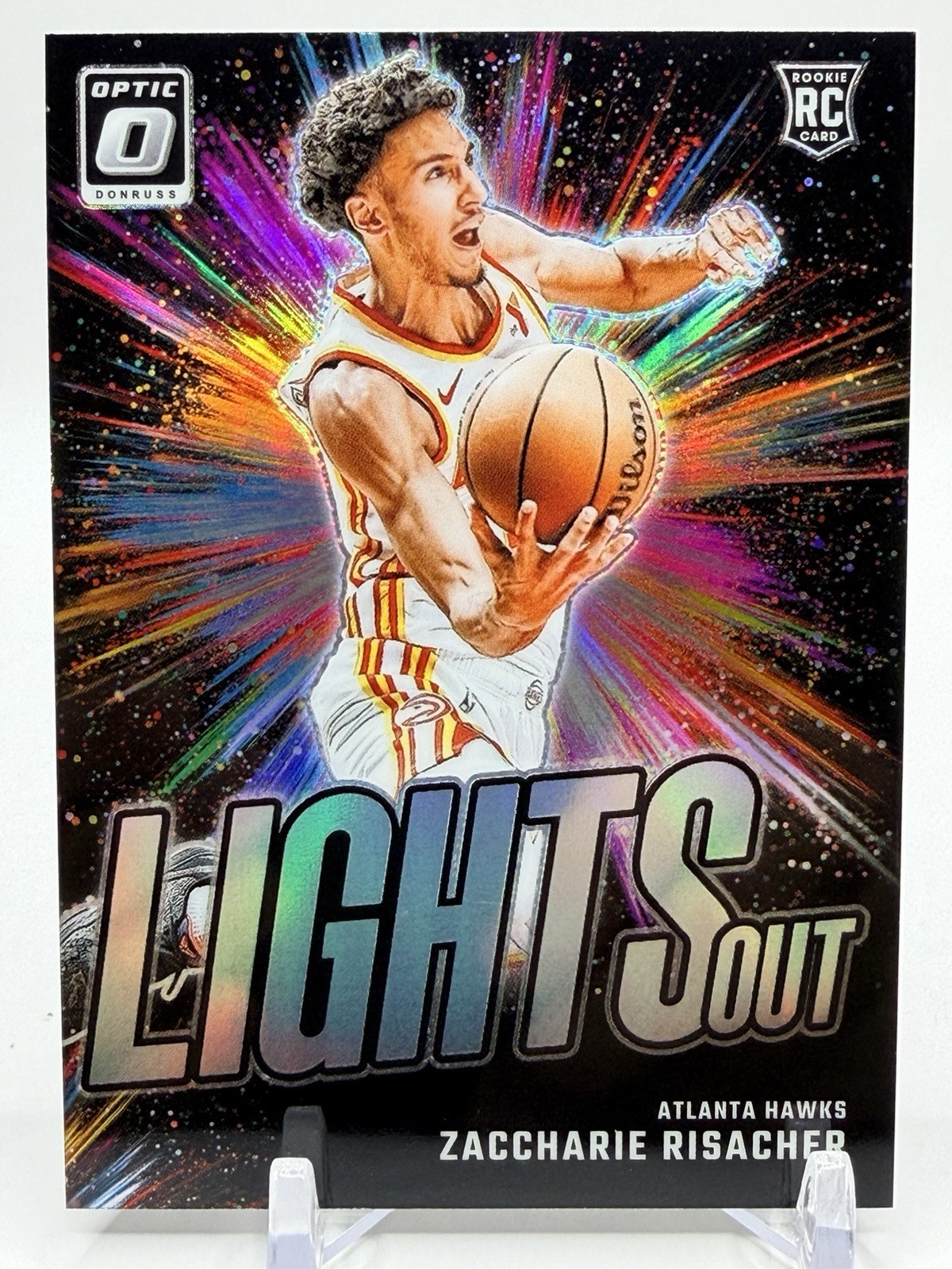 Zaccharie Risacher 2024-25 Donruss Optic Lights Out Rookie RC #4 Atlanta Hawks