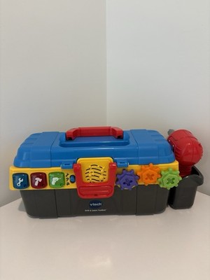 VTech Drill & Learn Toolbox Pro Talking Toolbox Tested Working Missing Pieces