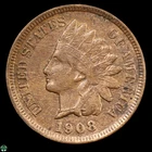 1908 Indian Head Small Cent - AU Details
