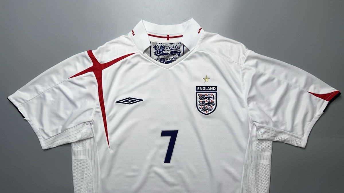 ENGLAND UMBRO 2006 WORLD CUP FOOTBALL SOCCER HOME JERSEY #7