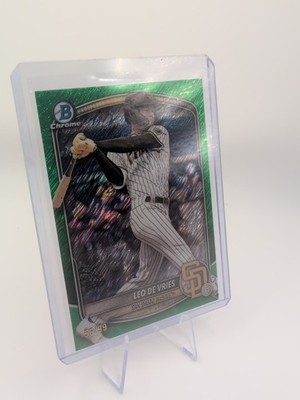 TOPPS １ST Bowman Leo De Vries 1st Bowman Chrome Green Refractor/99 Athletics Top