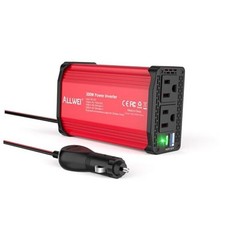 300W Power Inverter 12V DC to 110V AC Car Inverter with 27W PD USB-C 27W-Red