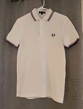 Polo uomo Fred Perry taglia S bianca manica corta davanti bottoni colletto usata in ottime condizioni 