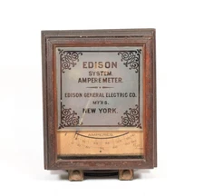 Historic 1890's Edison System Ampere Meter From Early Power Station