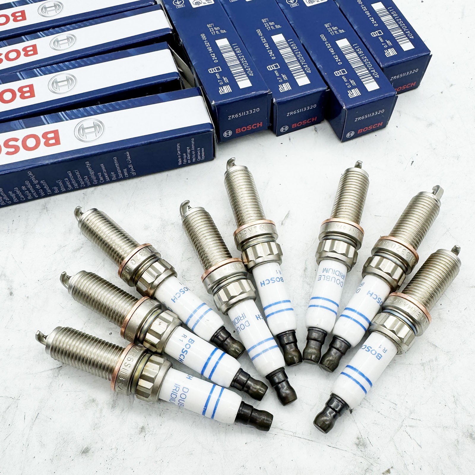 8Pcs Iridium Spark Plugs A0041598103 ZR6SII3320 For Mercedes Benz 4.7L 5.5L