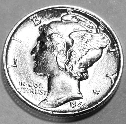 1944 P MERCURY DIME SUPERB GEM BU +  No Reserve  *J2036