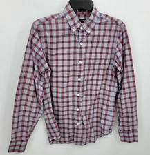 J Crew Shirt Mens Small Gray Red Plaid Long Sleeve Button Down Cotton Preppy