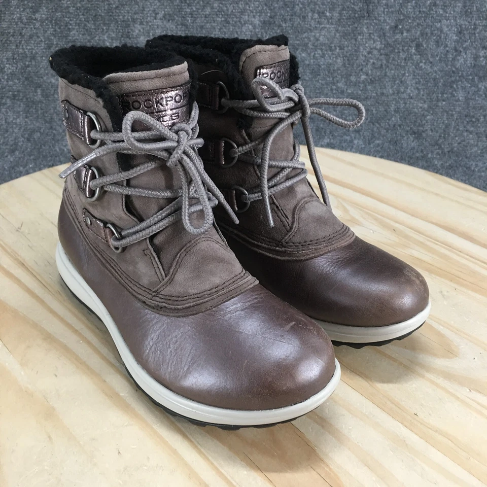 Botas de Nieve Rockport XCS para Mujer 5M Marrón Britt Con Cordones al Tobillo Impermeables Forradas Foto 3 de 4