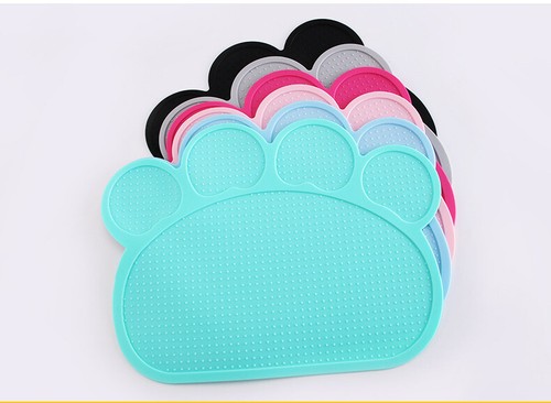 Silicone Paw Pet Dog Puppy Cat Feeding Mat Pad Cute PVC Bed Dish Bowl Food Feed - Picture 5 of 42