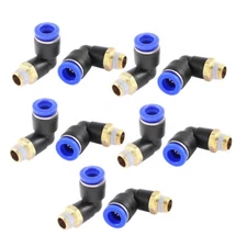 10Pcs PL8-01 1/8BSP Male to 8mm Tube Elbow Connectors Quick Connect Fittings