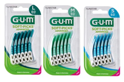 60x GUM SOFT-PICKS Pro Interdentalbürsten Zahnzwischenraumbürste Reiniger weiß