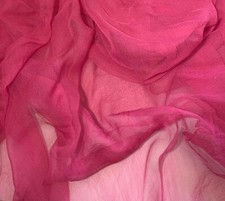 Hand Dyed POMEGRANATE PINK - Silk Gauze Chiffon Fabric