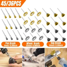 45/36x Steel Wire Cup Wheel Mixed Brush Die Grinder Set for Dremel Rotary Tool