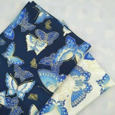 Butterfly Printed Cotton Fabric Japanese Cloth DIY Craft Material By Meter