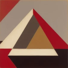 Medium Abstract Painting 2x2 ft. Post-Modernism Geometric Demrin Cubism II NEW