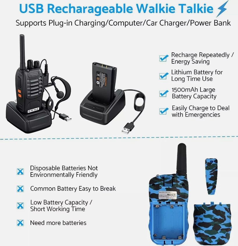 Baofeng Walkie Talkies 888S Recargable De Largo Alcance Con Auriculares Para Adultos Radio Profesional De 16 Canales Radios Bidireccionales De Baofeng Walkie Talkies 888S Recargable De Largo Alcance Con Auriculares Para Adultos Radio Profesional De 16 Canales Radios Bidireccionales De