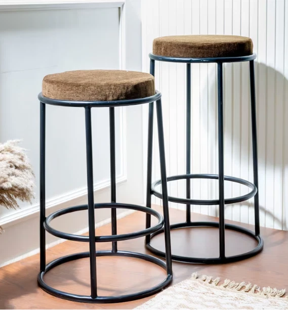 Classic Metal Bar Stool With Cushion